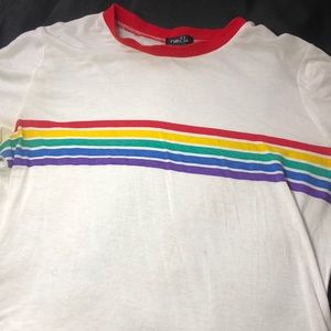 Rainbow stripes crop top